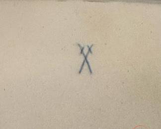 Antique MEISSEN B-Form Royal Blue/Gilt Porcelain Banquet Tray