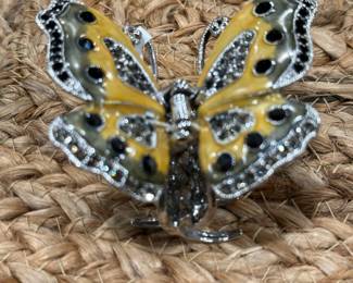 WEIN Enamel and Crystal Butterfly Hair Clip