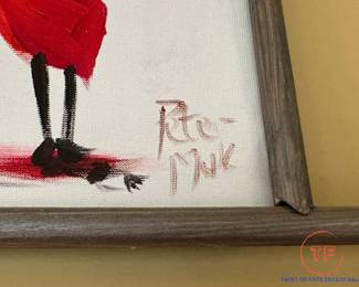 Panoramic African Tribal Scene Oil on Canvas by PETER MUKENDI