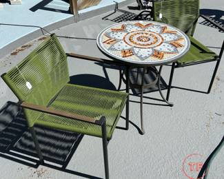 APPLEBEE JAKARTA Armchairs and Mosaic Tile Topped Table