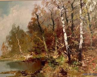 Large Oil on Canvas Landscape by HANS GRABNER