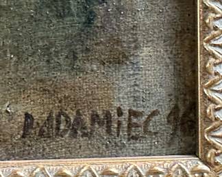 Original Oil on Canvas Nighttime Cityscape Scene by DOROTA ADAMIEC
