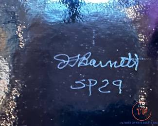 Art Glass Plate Signed J BARNETT