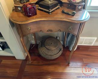 Antique French Demilune Console Table