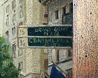 COLIN CAMPBELL COOPER (1856-1937) NYC Central Park (Grand Army Park) Oil on Board
