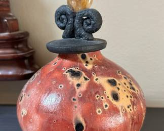 Signed Pottery Decanter