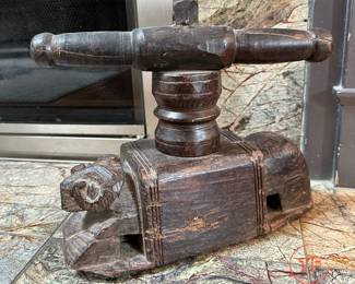 Antique Hand Carved Figural Ram Noodle Press