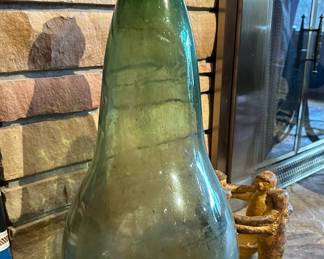 16th Century Handblown Glass Japanese Saki Bottle