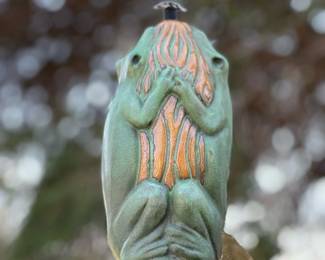 Tiki Torches with Custom Ceramic Pottery Slip Covers