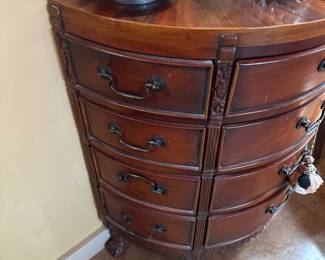 Vintage Demilune Console Chest / Table with Carved Claw Feet