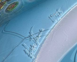 Hand Blown Art Glass Vessel (Sailing Ship) Vase 1995 by CHRIS HAWTHORNE