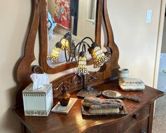 Antique Lady's Oak Princess Dresser Quartered Sawn