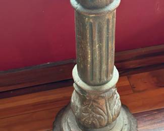 Antique Cast Iron Pedestal with Marble Top