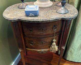 Antique Marble Topped Louis XVI Side Table