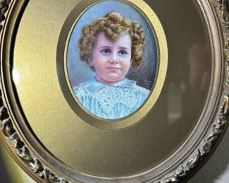 SET Antique Miniature Portraits Signed LUNA 1908