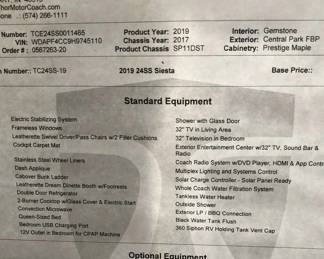 2019 24SS Siesta THOR Motor Coach (RV) - 33,000 Miles - Mercedes Benz Chassis (DIESEL)