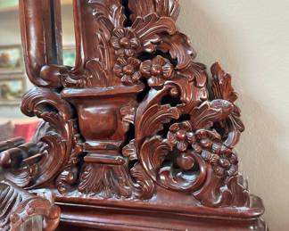 Victorian Style Ornately Carved Floral (Dresser) Mirror