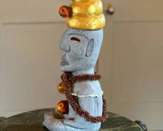 Painted Ceramic Figural Statue by MAX LEHMAN