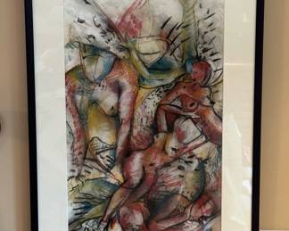 Original Unsigned Pastel Nude Art