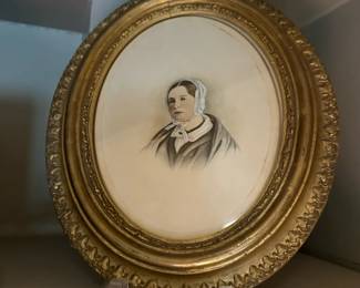 Antique Hand Painted Miniature Portrait
