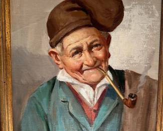 "Old Man" Oil on Canvas by ENRICO FRATTINI