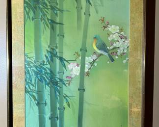 Hand Painted Watercolor on Silk by DAVID LEE (1976)