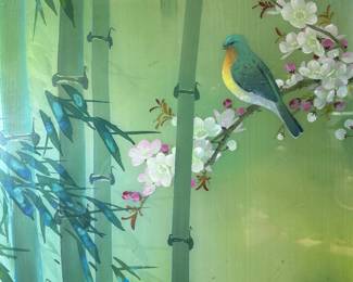 Hand Painted Watercolor on Silk by DAVID LEE (1976)