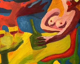 Original Oil on Canvas “Waiting for an Invitation” by YANNICK LEIDER
