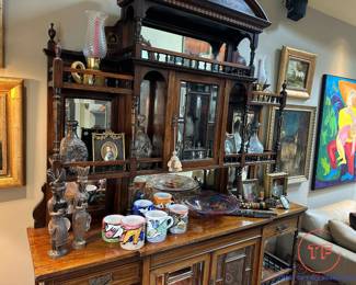 Antique English Mahogany Sideboard with Inlay
