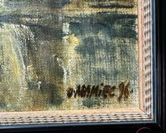 Original Oil on Canvas Cityscape Scene by DOROTA ADAMIEC
