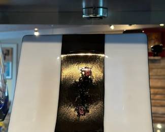 Art Glass Plate Signed J BARNETT