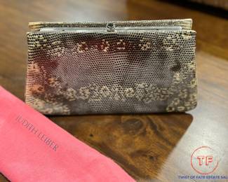JUDITH LEIBER Vintage Snakeskin Clutch Purse