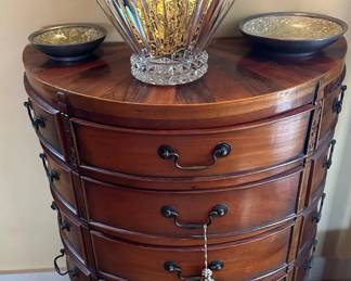 Vintage Demilune Console Chest / Table with Carved Claw Feet