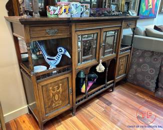Antique English Mahogany Sideboard with Inlay