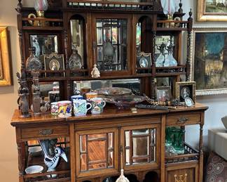 Antique English Mahogany Sideboard with Inlay