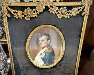 Antique NAPOLEON Hand Painted Miniature Portrait on Ivory