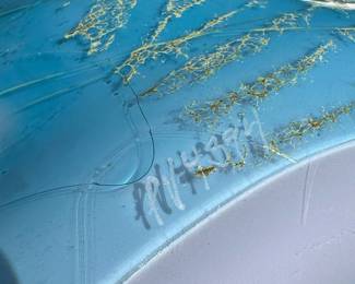 Hand Blown Art Glass Vessel (Sailing Ship) Vase 1995 by CHRIS HAWTHORNE