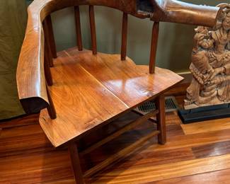 Antique Natural Hand Carved Root Corner Chair