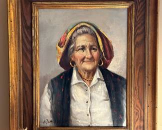 "Old Woman" Oil on Canvas by ENRICO FRATTINI