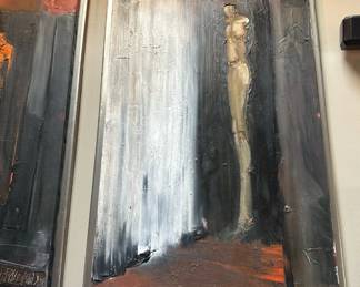 Original Oil on Canvas Diptych “Man in the Interior” and “Woman in the Interior” by WOJCIECH PAKOWSKI
