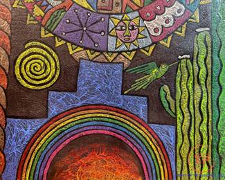 Original Oil on Vellum Signed ELVIS