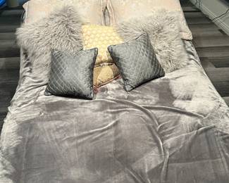 Large Wood Framed Chaise Lounge Bed