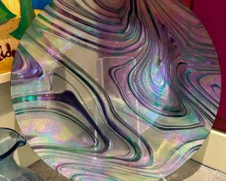 Art Glass Large Plate by RON LE LEUC
