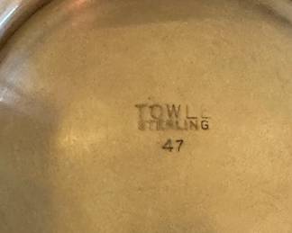 TOWLE Sterling Silver Bowl with Mint Green Enamel 