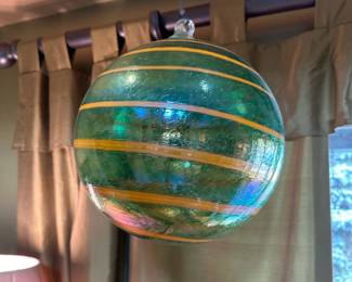Hand Blown Art Glass Sphere by BOROWSKI Glass Studio