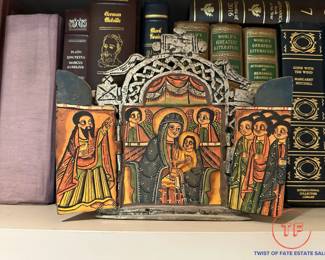 Ethiopian Religious Triptych Icon