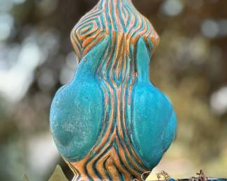 Tiki Torches with Custom Ceramic Pottery Slip Covers