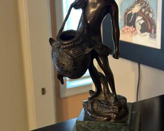 After AUGUSTE MOREAU Bronze Sculpture Boy with Basket (S BIZARD)
