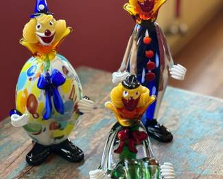 MURANO Limited Edition Glass Art Clowns