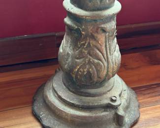 Antique Cast Iron Pedestal with Marble Top